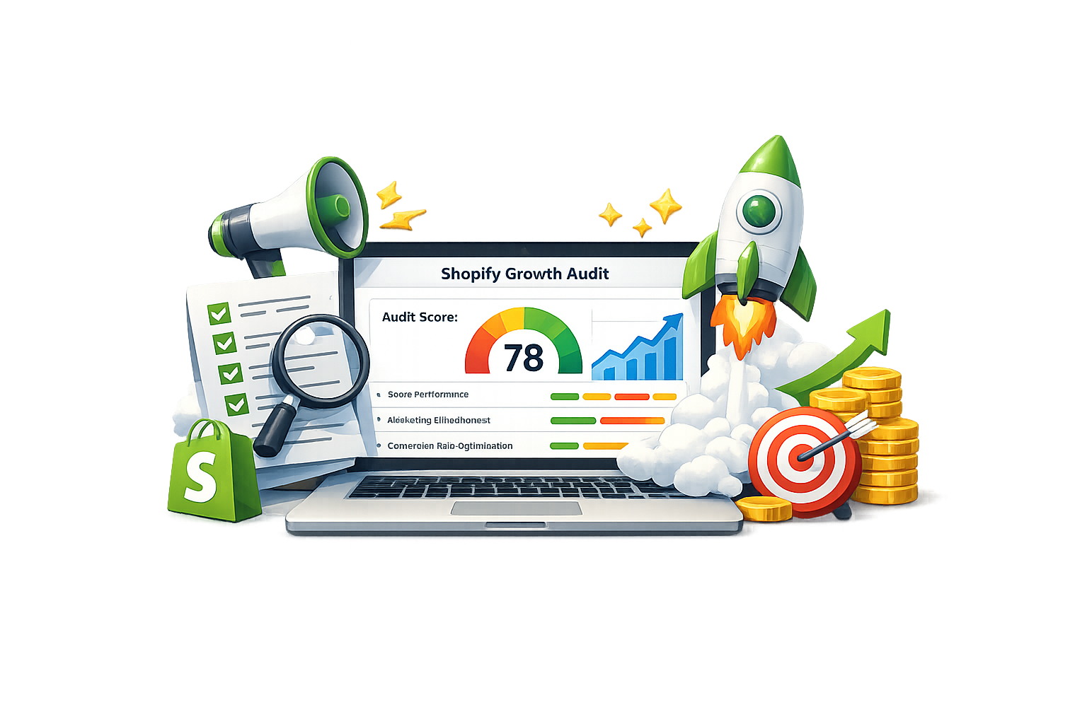 Shopify growth audit hero illustration